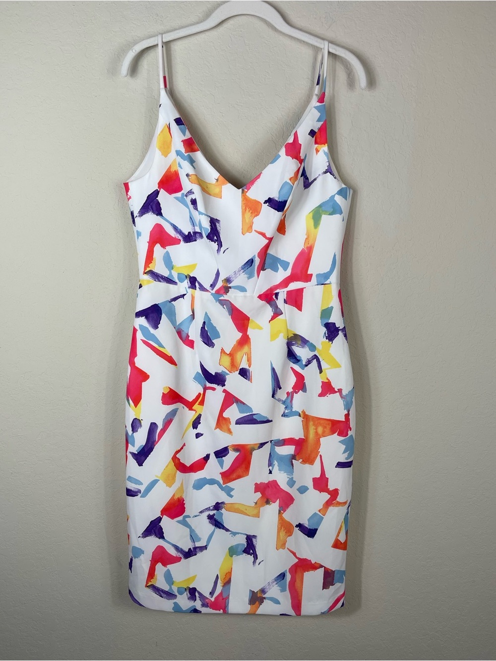 Black Halo Geometric Multicolor Cocktail Dress Size 10